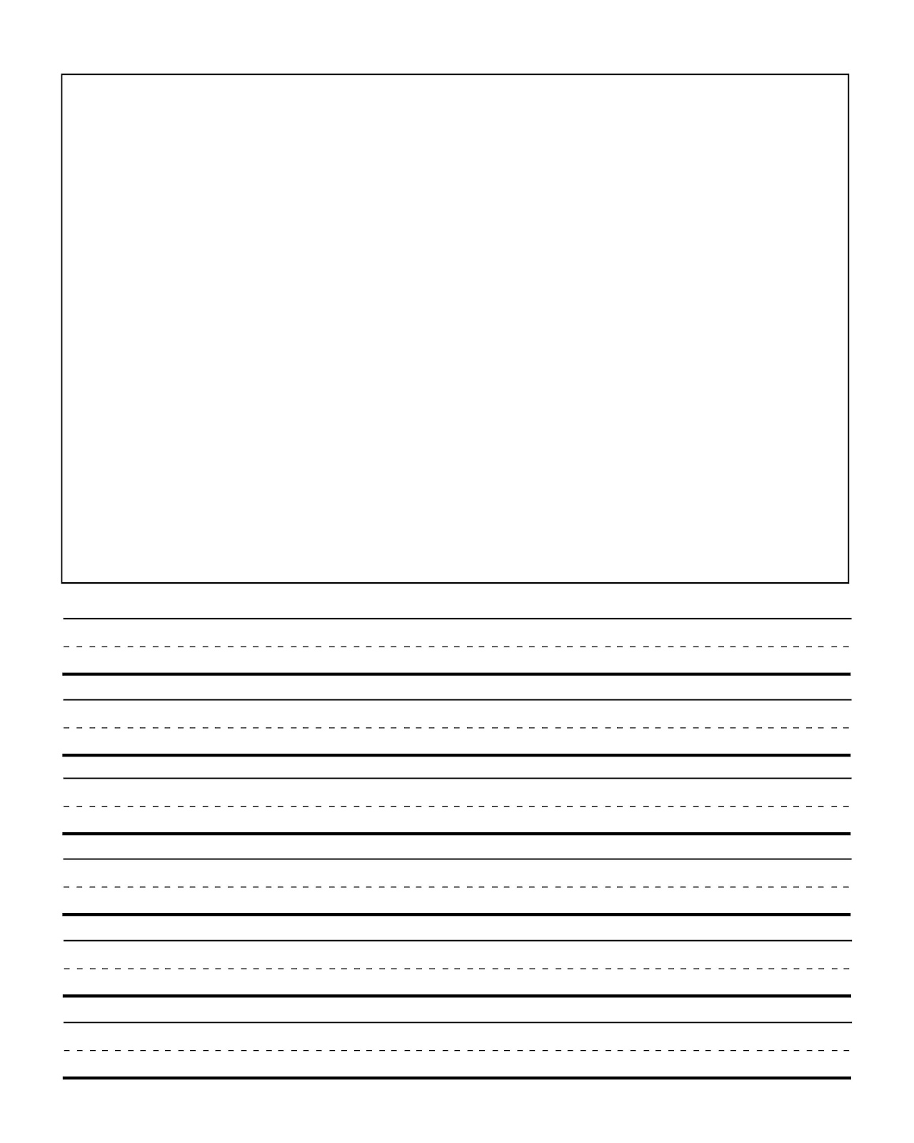 Lined writing paper with room for picture